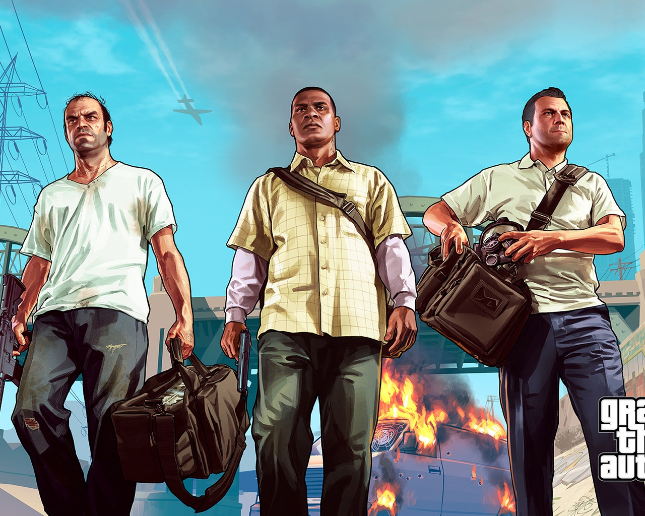 Gta 5 Main Characters for 1280 x 1024 resolution