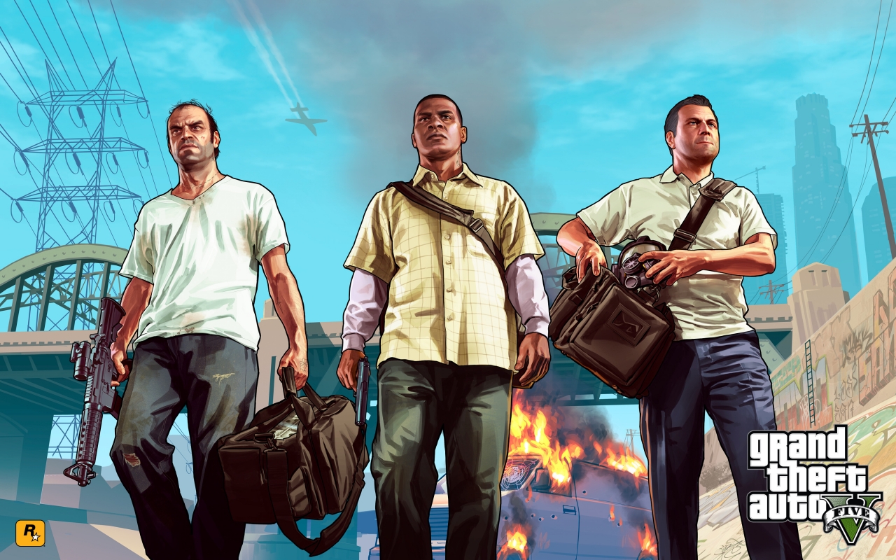 Gta 5 Main Characters for 1280 x 800 widescreen resolution