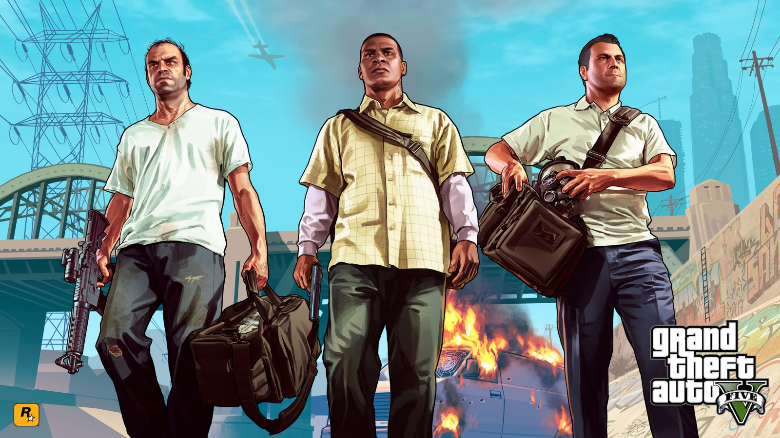 Gta 5 Main Characters for 1600 x 900 HDTV resolution