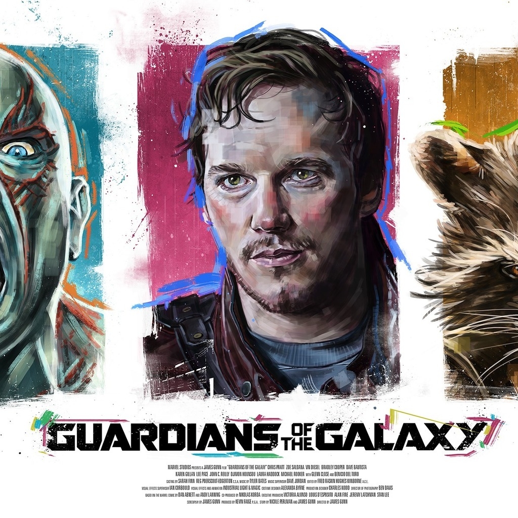 Guardians of the Galaxy Poster Artwork for 1024 x 1024 iPad resolution