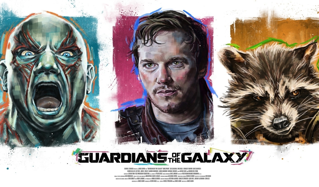 Guardians of the Galaxy Poster Artwork for 1024 x 600 widescreen resolution
