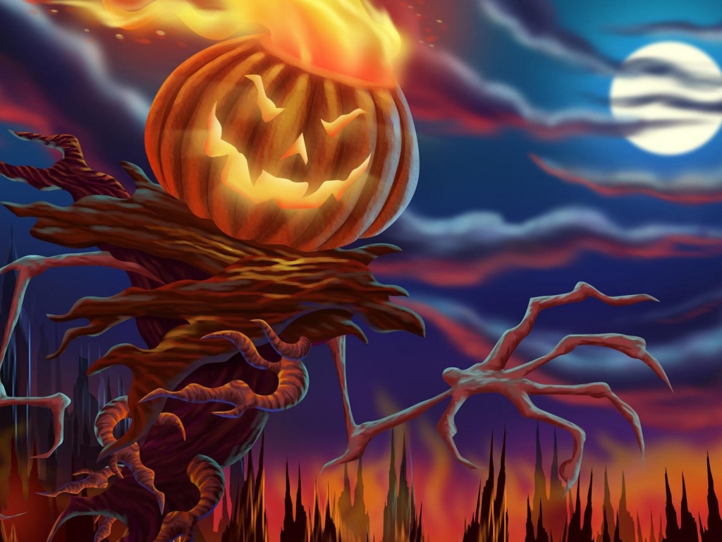 Halloween Digital Illustration for 1024 x 768 resolution