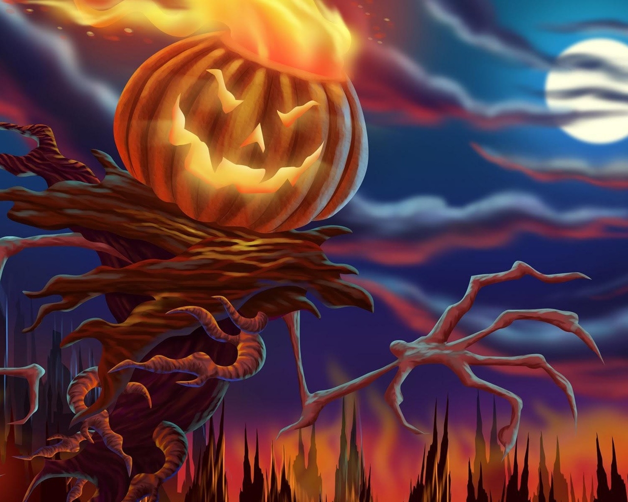 Halloween Digital Illustration for 1280 x 1024 resolution
