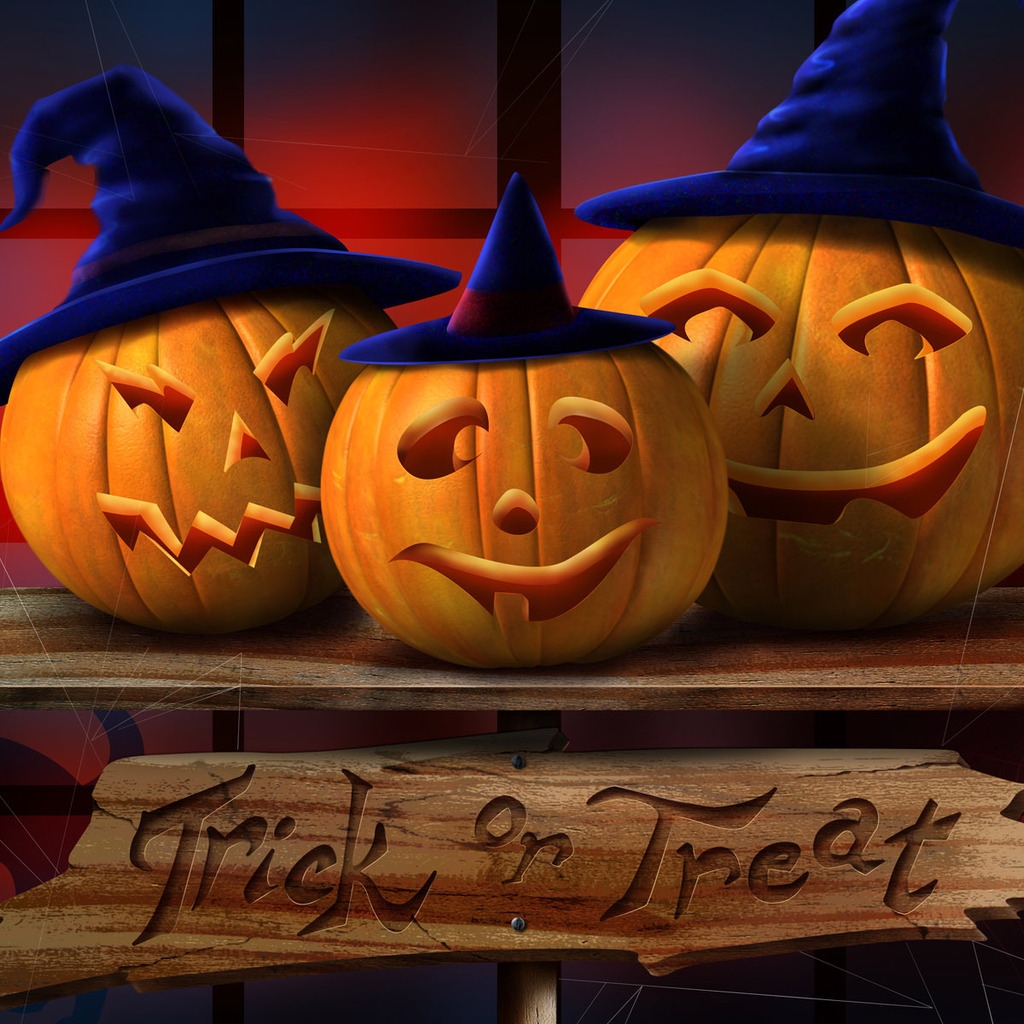 Halloween Happy Pumpkins for 1024 x 1024 iPad resolution