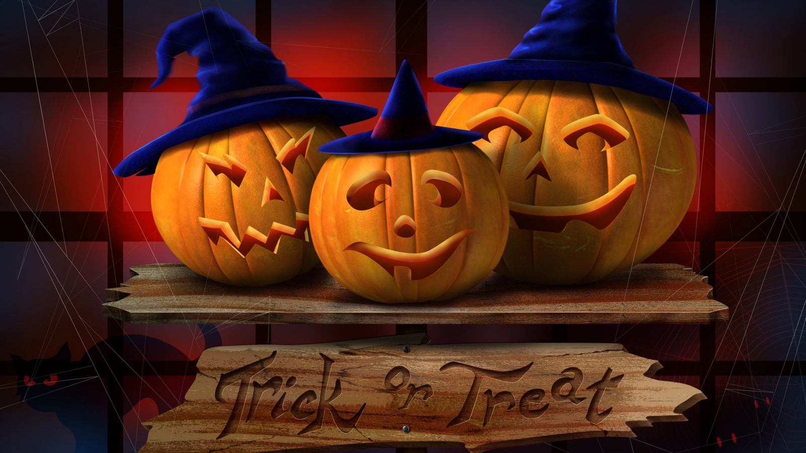 Halloween Happy Pumpkins for 1600 x 900 HDTV resolution
