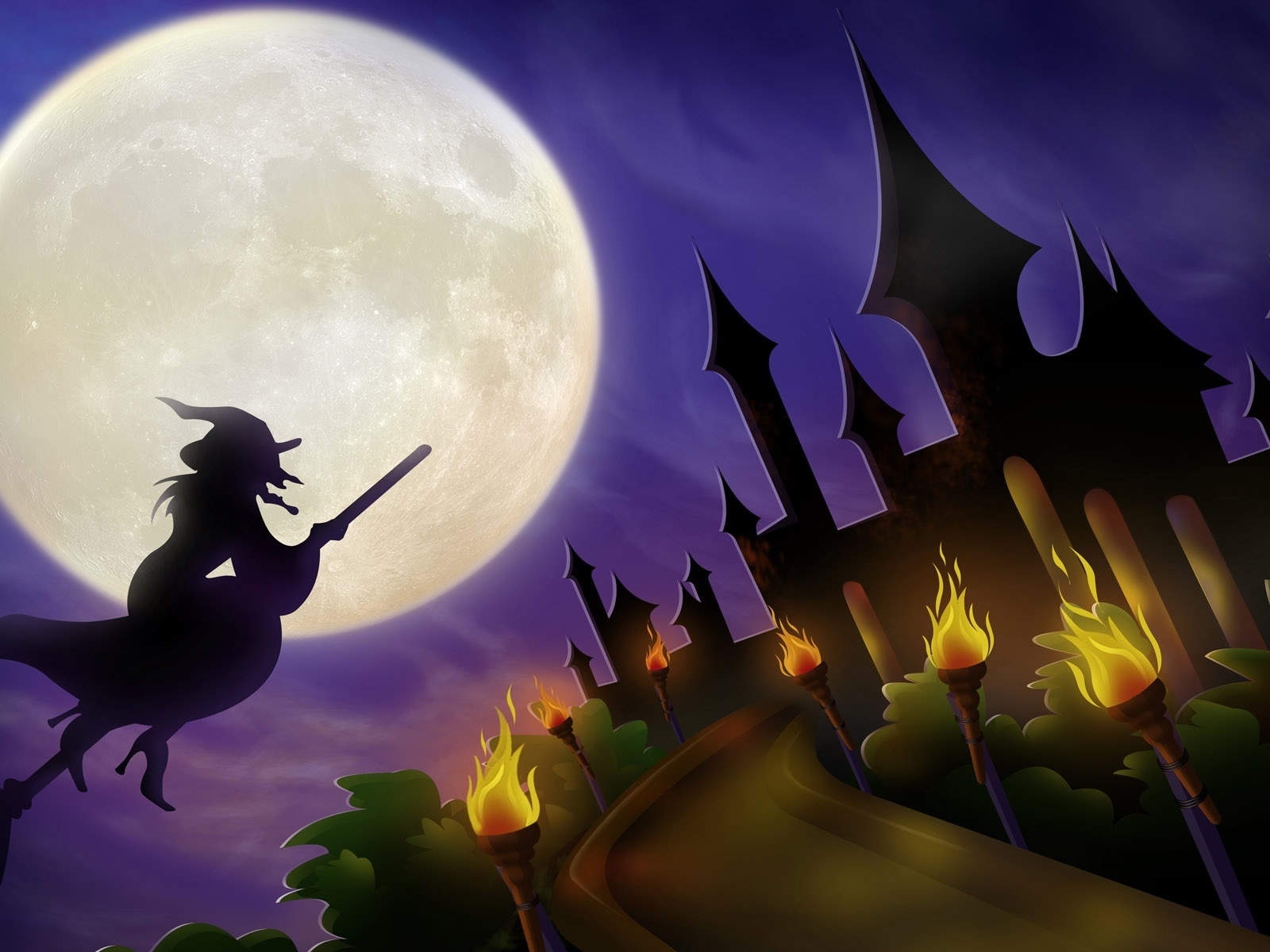 Halloween  Night Moon for 1600 x 1200 resolution