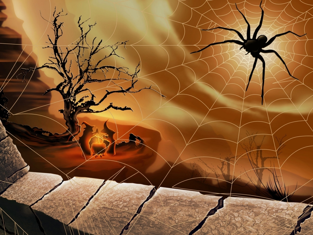 Halloween Spider for 1024 x 768 resolution