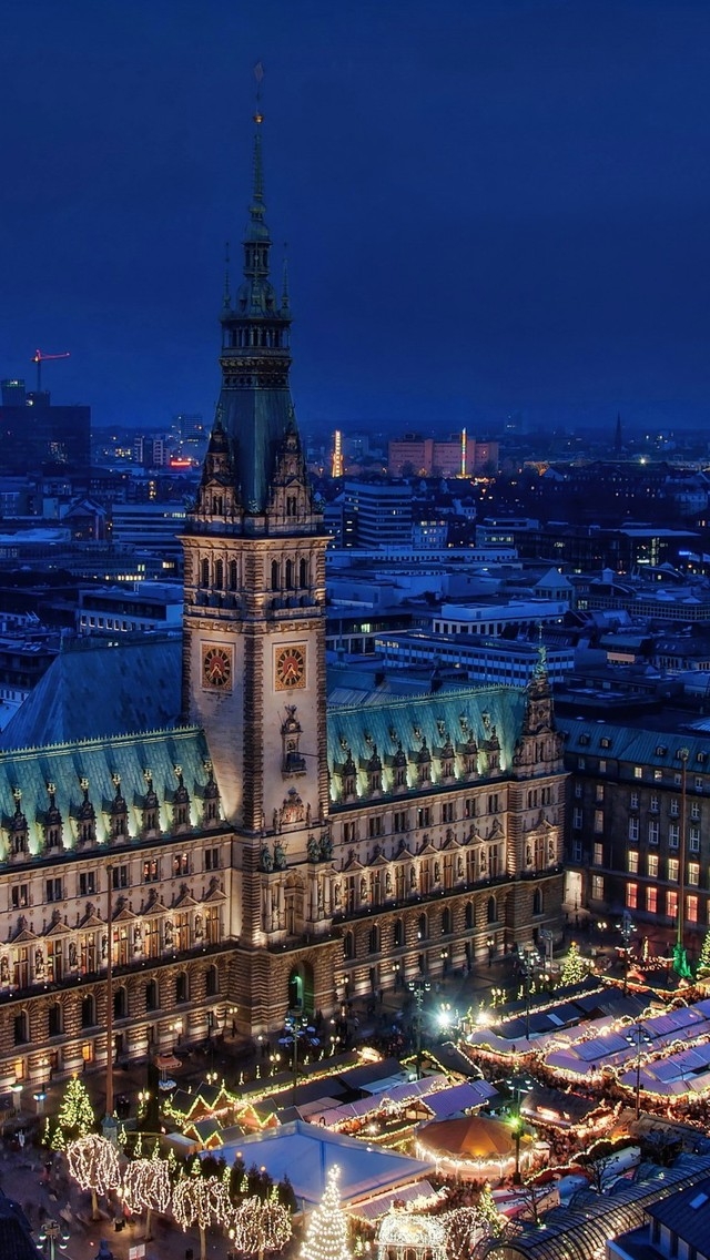 Hamburg Night View for 640 x 1136 iPhone 5 resolution