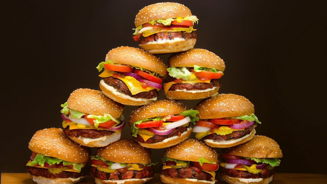 Hamburgers  for 1366 x 768 HDTV resolution