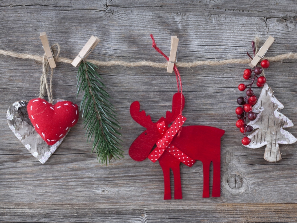 Handmade Ornaments for Christmas for 1024 x 768 resolution