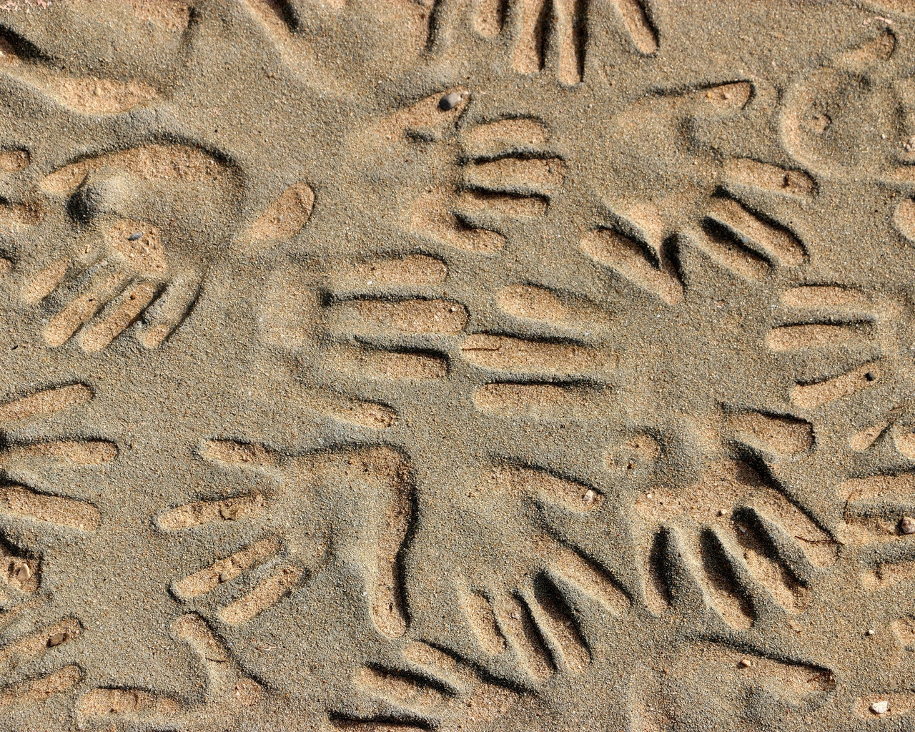 Handprints in the Sand for 1280 x 1024 resolution