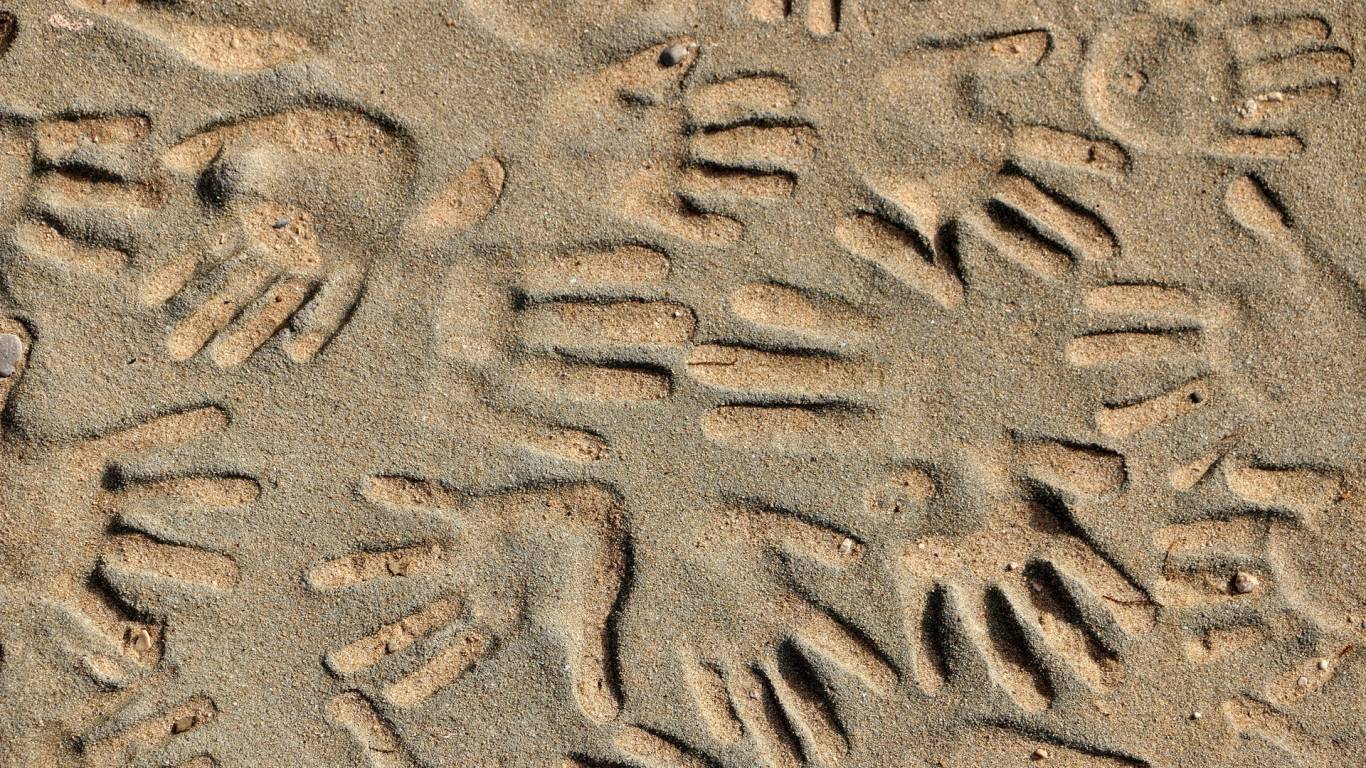 Handprints in the Sand for 1366 x 768 HDTV resolution