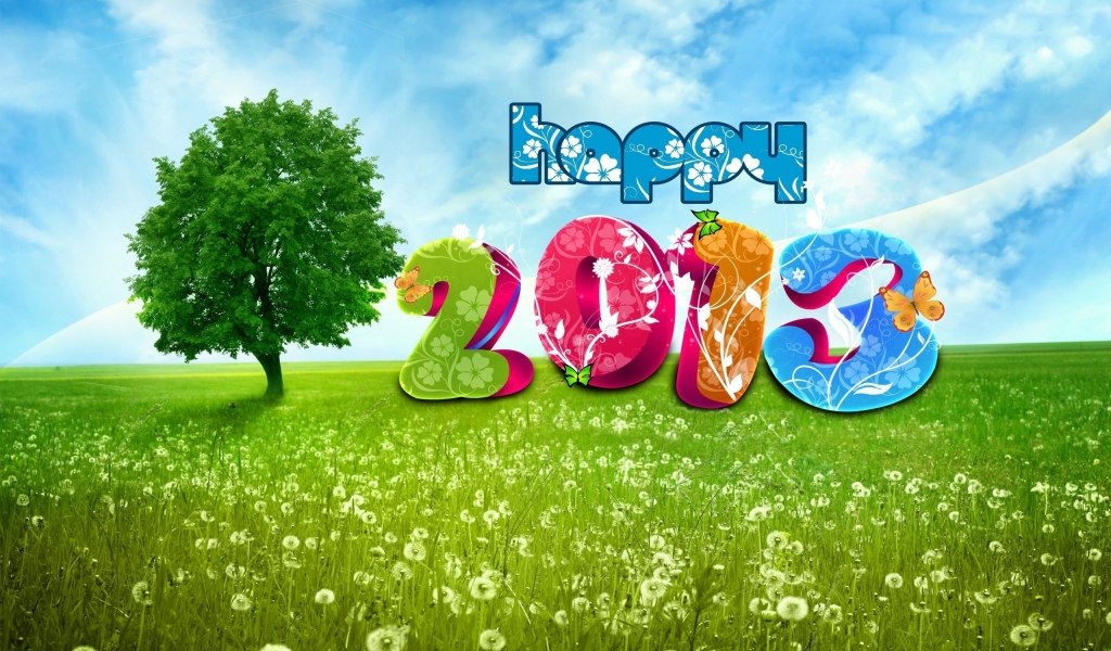 Happy 2013 Spring for 1024 x 600 widescreen resolution