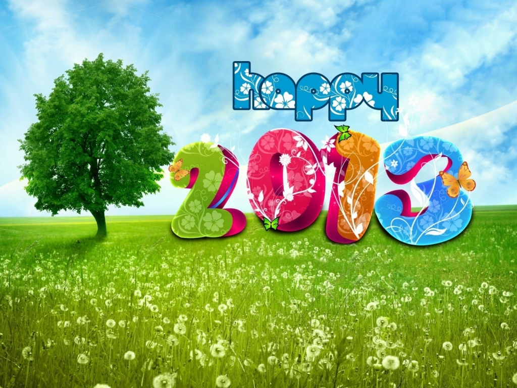 Happy 2013 Spring for 1024 x 768 resolution