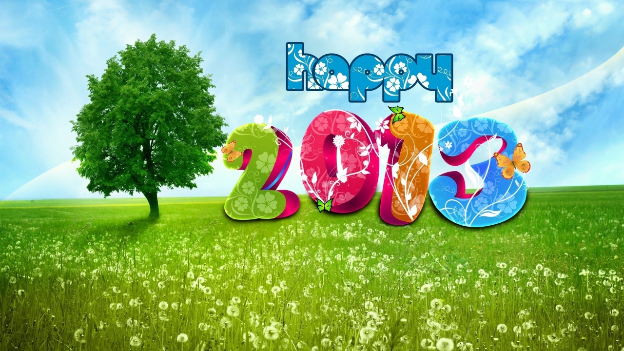 Happy 2013 Spring for 1280 x 720 HDTV 720p resolution