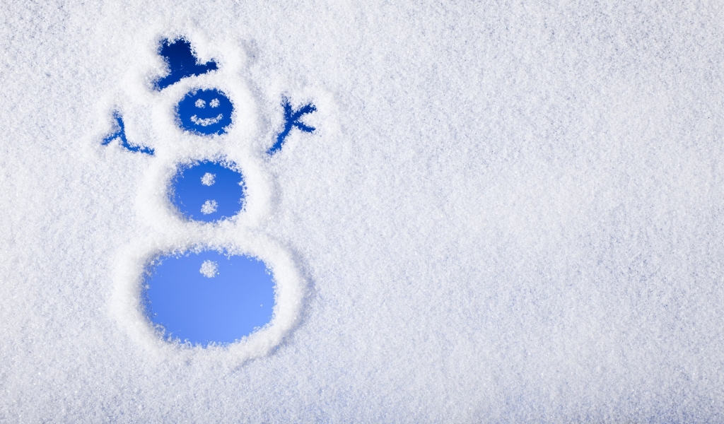 Happy and Cute Snowman for 1024 x 600 widescreen resolution