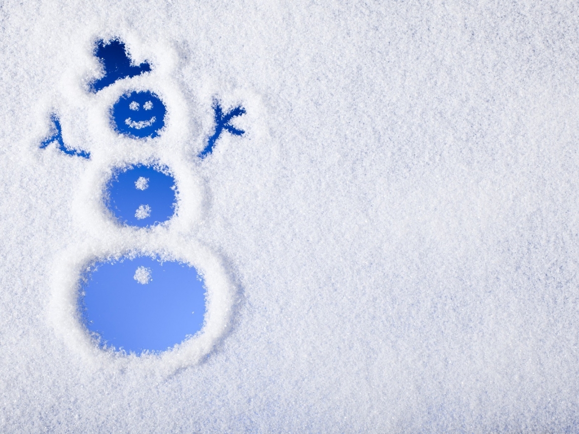 Happy and Cute Snowman for 1152 x 864 resolution