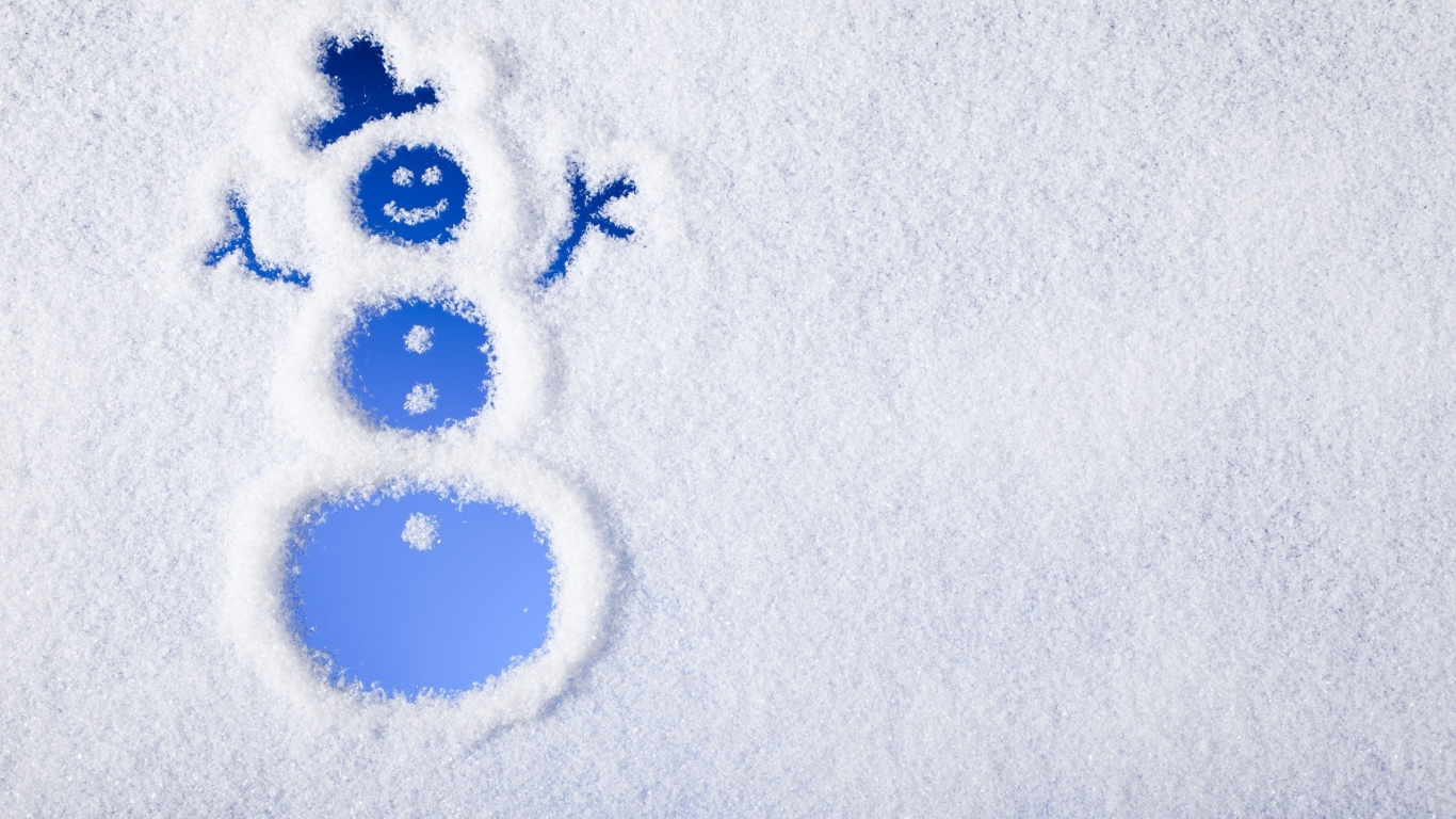 Happy and Cute Snowman for 1366 x 768 HDTV resolution
