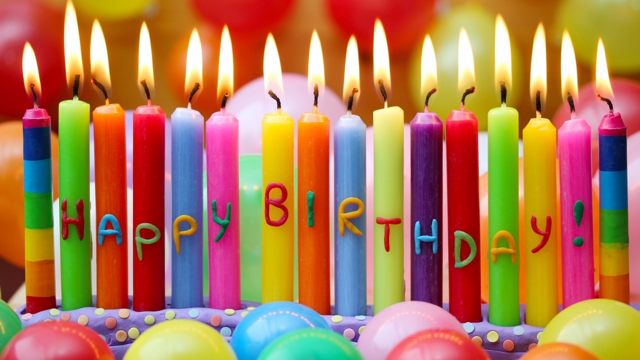 Happy Birthday Candles for 1280 x 720 HDTV 720p resolution