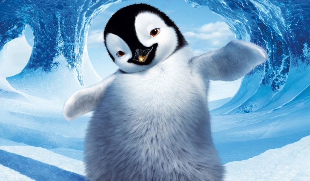 Happy Feet Penguin for 1024 x 600 widescreen resolution