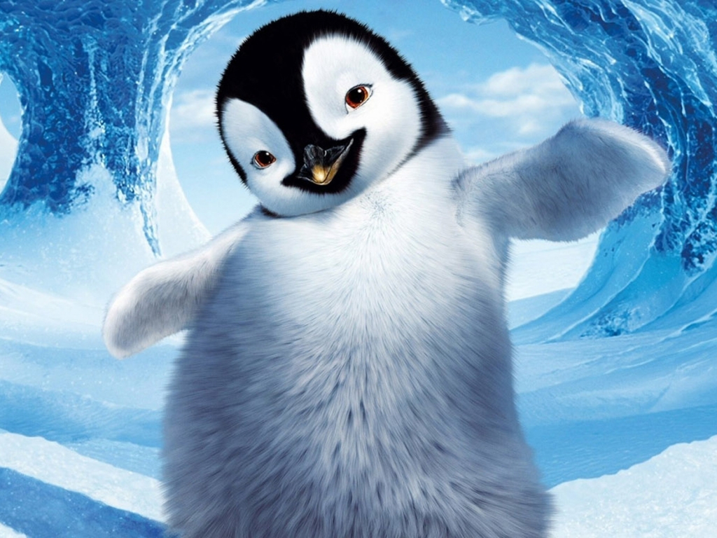 Happy Feet Penguin for 1024 x 768 resolution