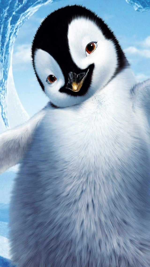 Happy Feet Penguin for 640 x 1136 iPhone 5 resolution
