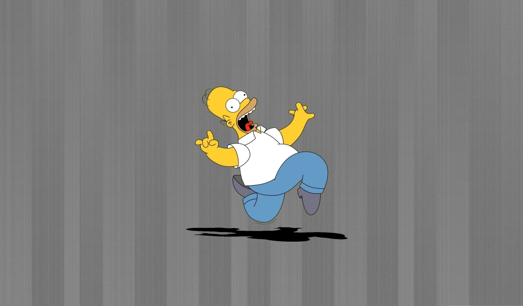 Happy Homer Simpson for 1024 x 600 widescreen resolution