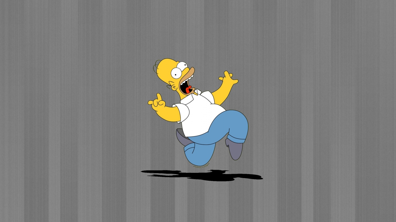 Happy Homer Simpson for 1366 x 768 HDTV resolution