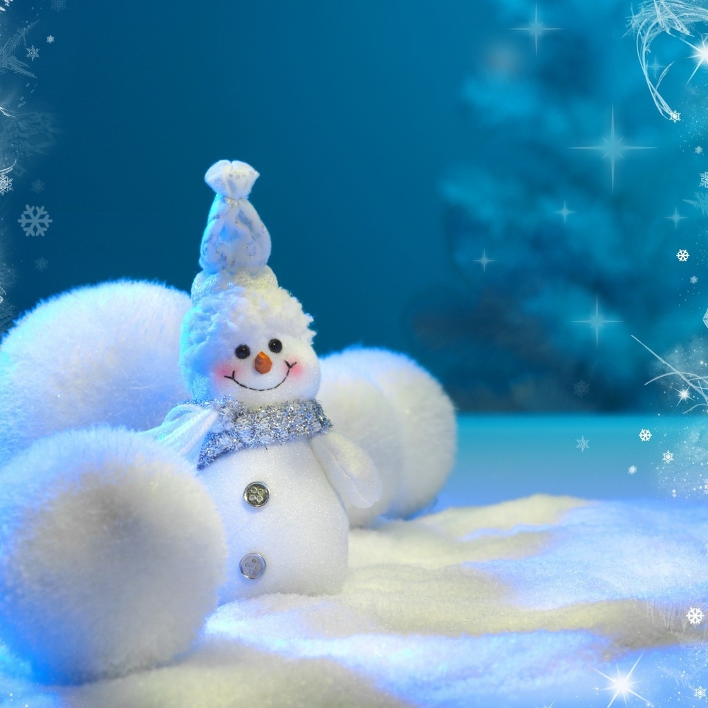 Happy Little Snowman for 1024 x 1024 iPad resolution
