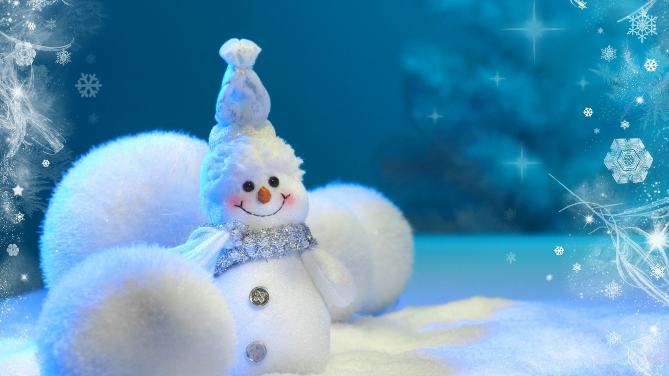 Happy Little Snowman for 1366 x 768 HDTV resolution