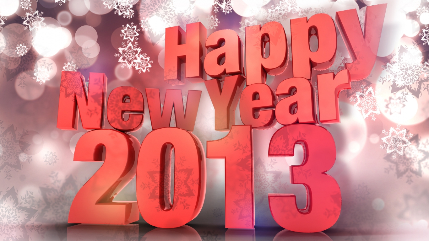 Happy New 2013 for 1366 x 768 HDTV resolution