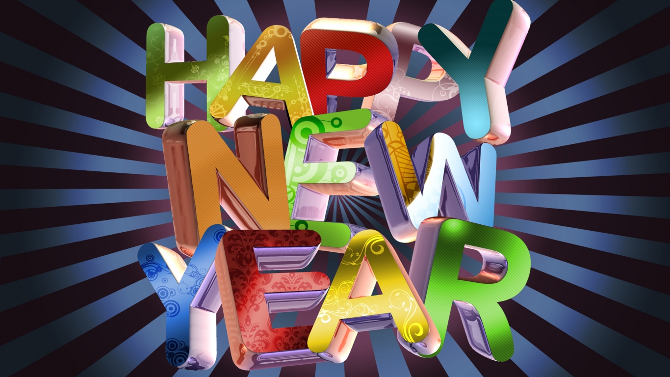 Happy New Year for 1366 x 768 HDTV resolution