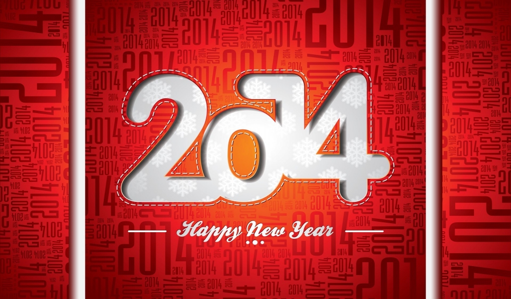Happy New Year 2014 for 1024 x 600 widescreen resolution