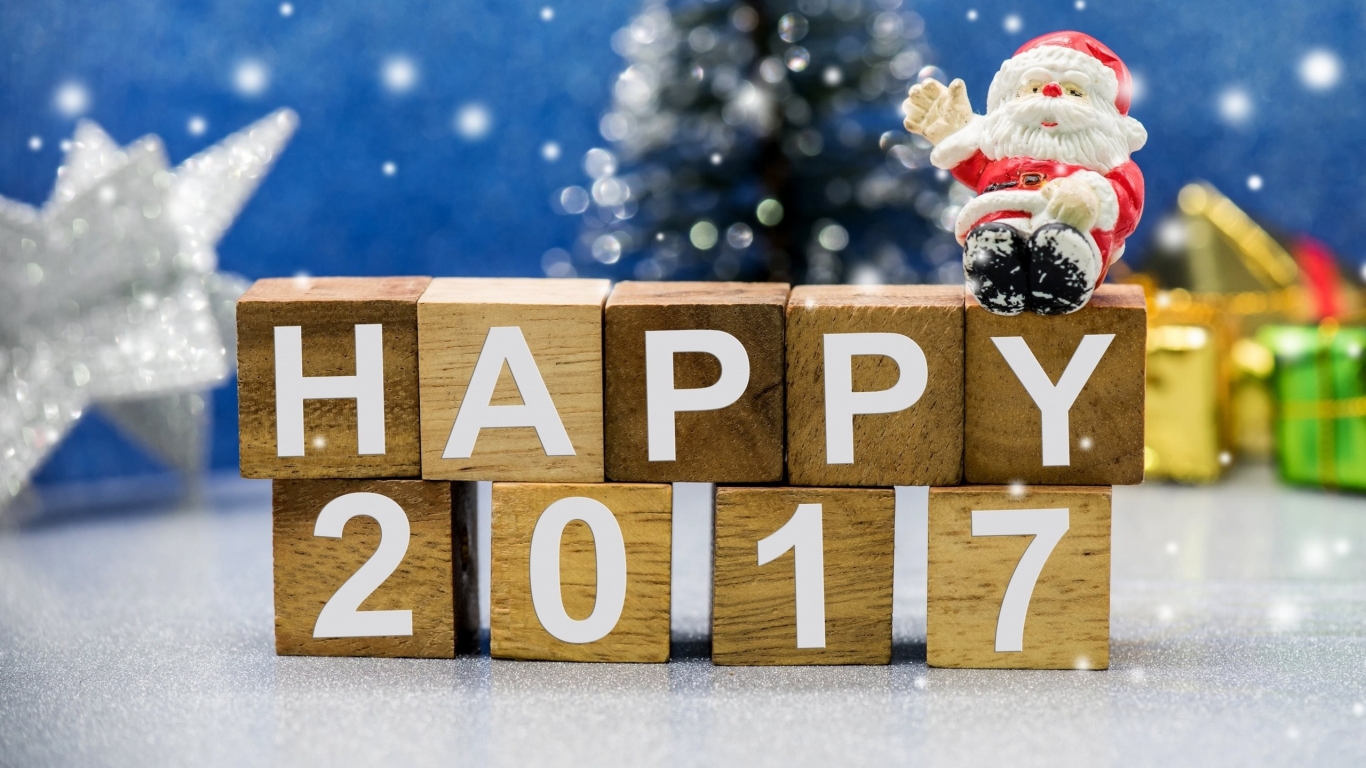 Happy New Year 2017 for 1366 x 768 HDTV resolution
