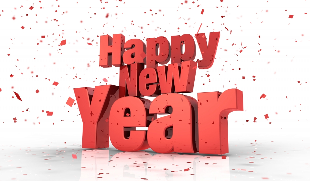 Happy New Year Font for 1024 x 600 widescreen resolution