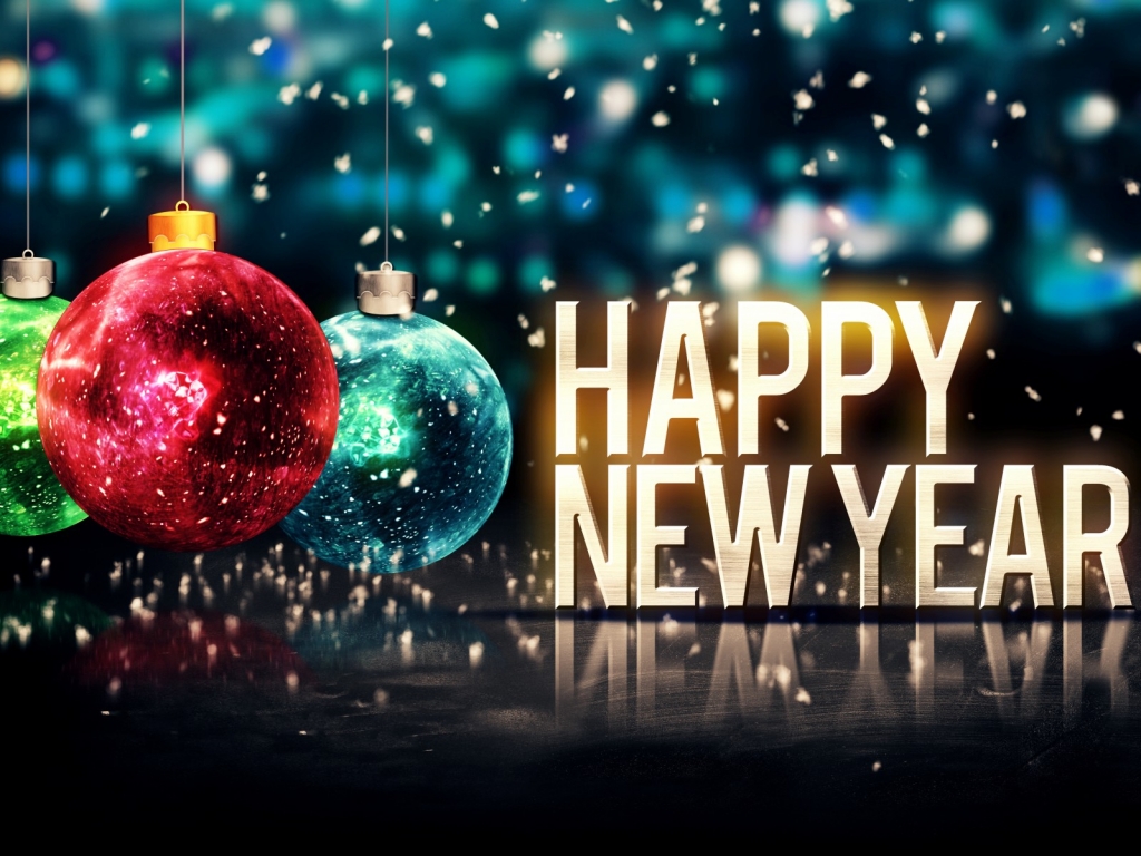 Happy New Year Ornament for 1024 x 768 resolution