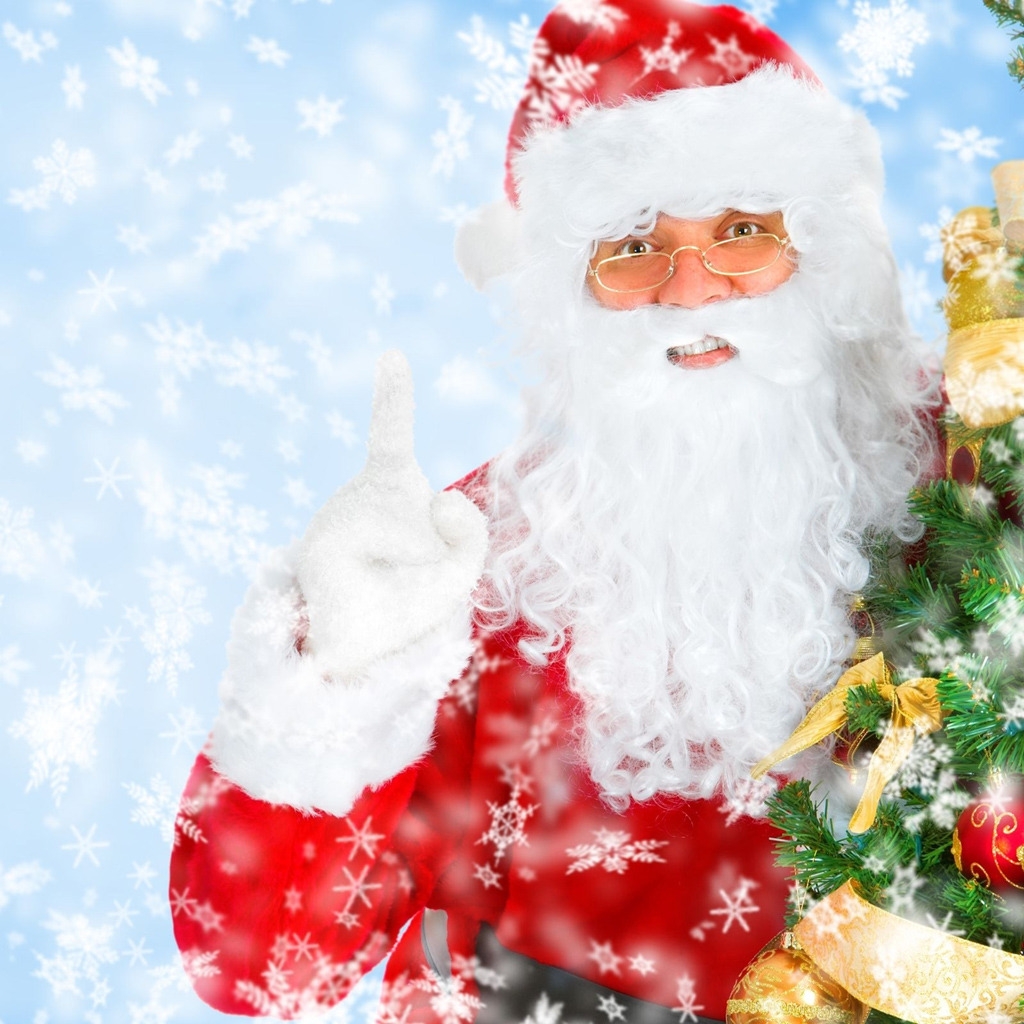 Happy Santa for 1024 x 1024 iPad resolution