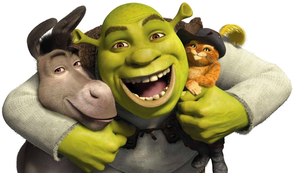 Happy Shrek for 1024 x 600 widescreen resolution