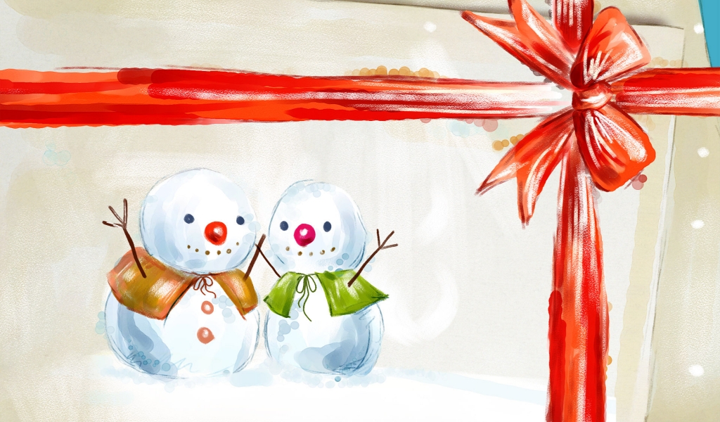 Happy Snowman for 1024 x 600 widescreen resolution