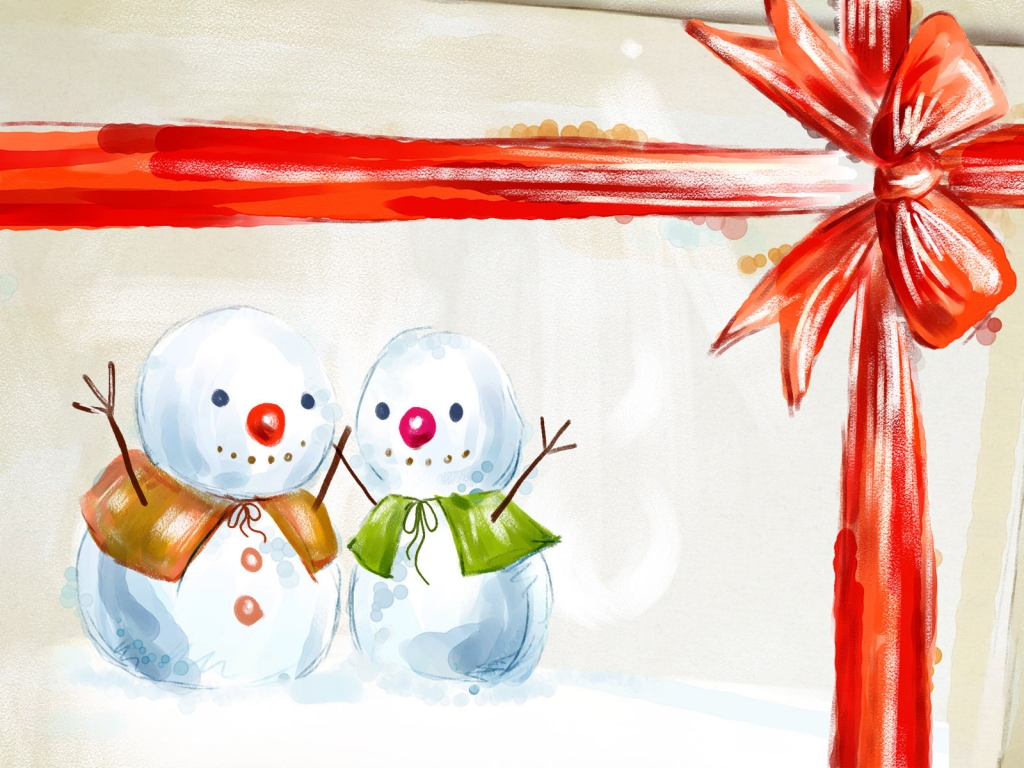 Happy Snowman for 1024 x 768 resolution