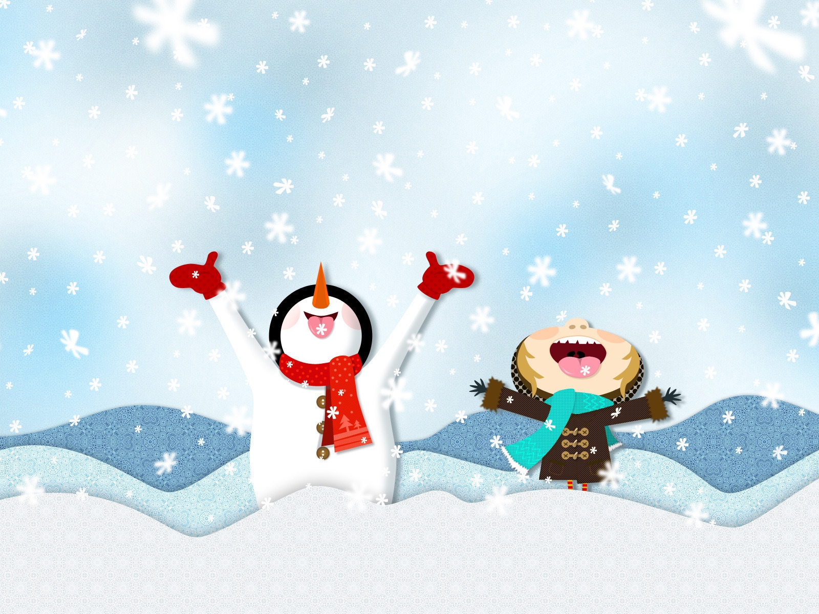 Happy Snowmen for 1600 x 1200 resolution