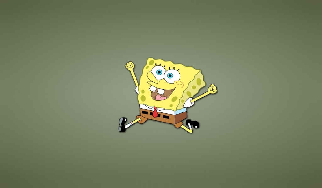 Happy SpongeBob SquarePants for 1024 x 600 widescreen resolution
