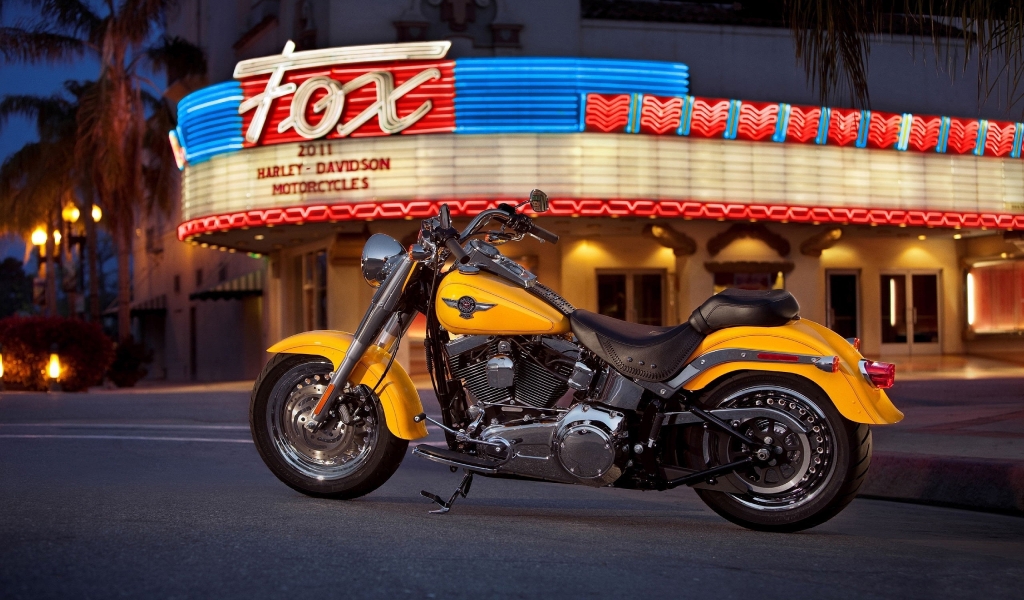 Harley Davidson Fatboy for 1024 x 600 widescreen resolution