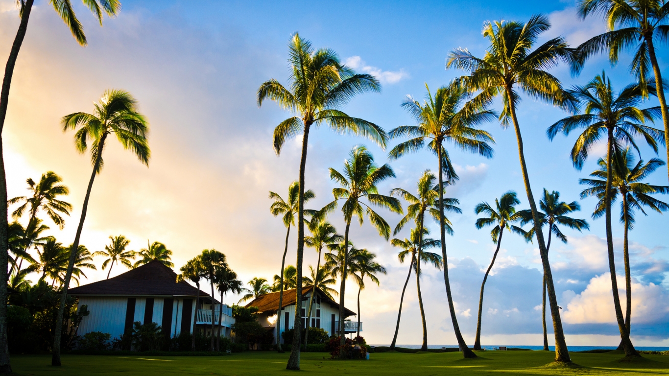 Hawaii Beach Houses for 1366 x 768 HDTV resolution