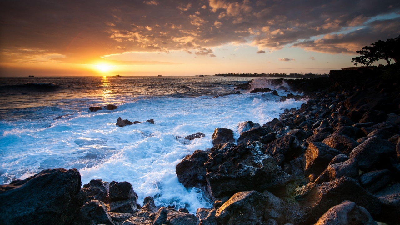 Hawaii Sunset for 1280 x 720 HDTV 720p resolution
