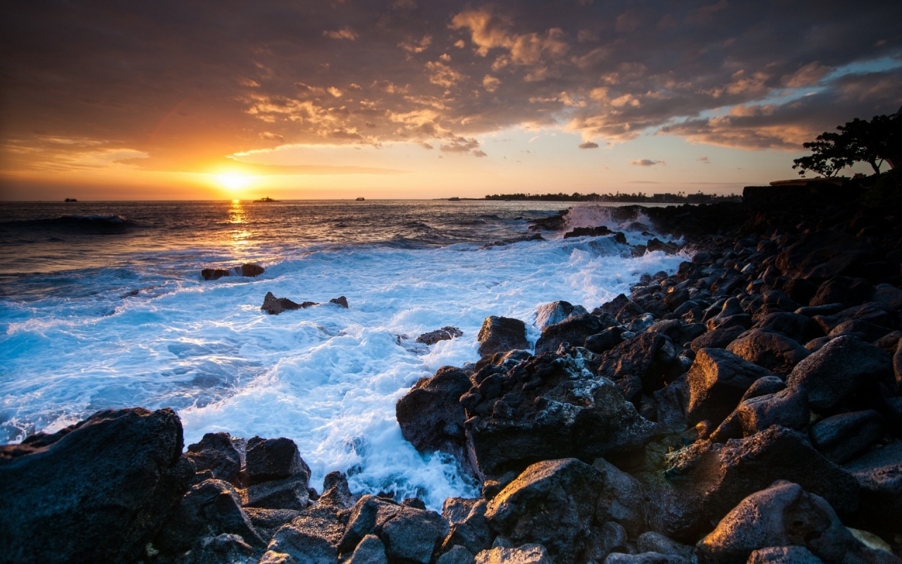 Hawaii Sunset for 1280 x 800 widescreen resolution