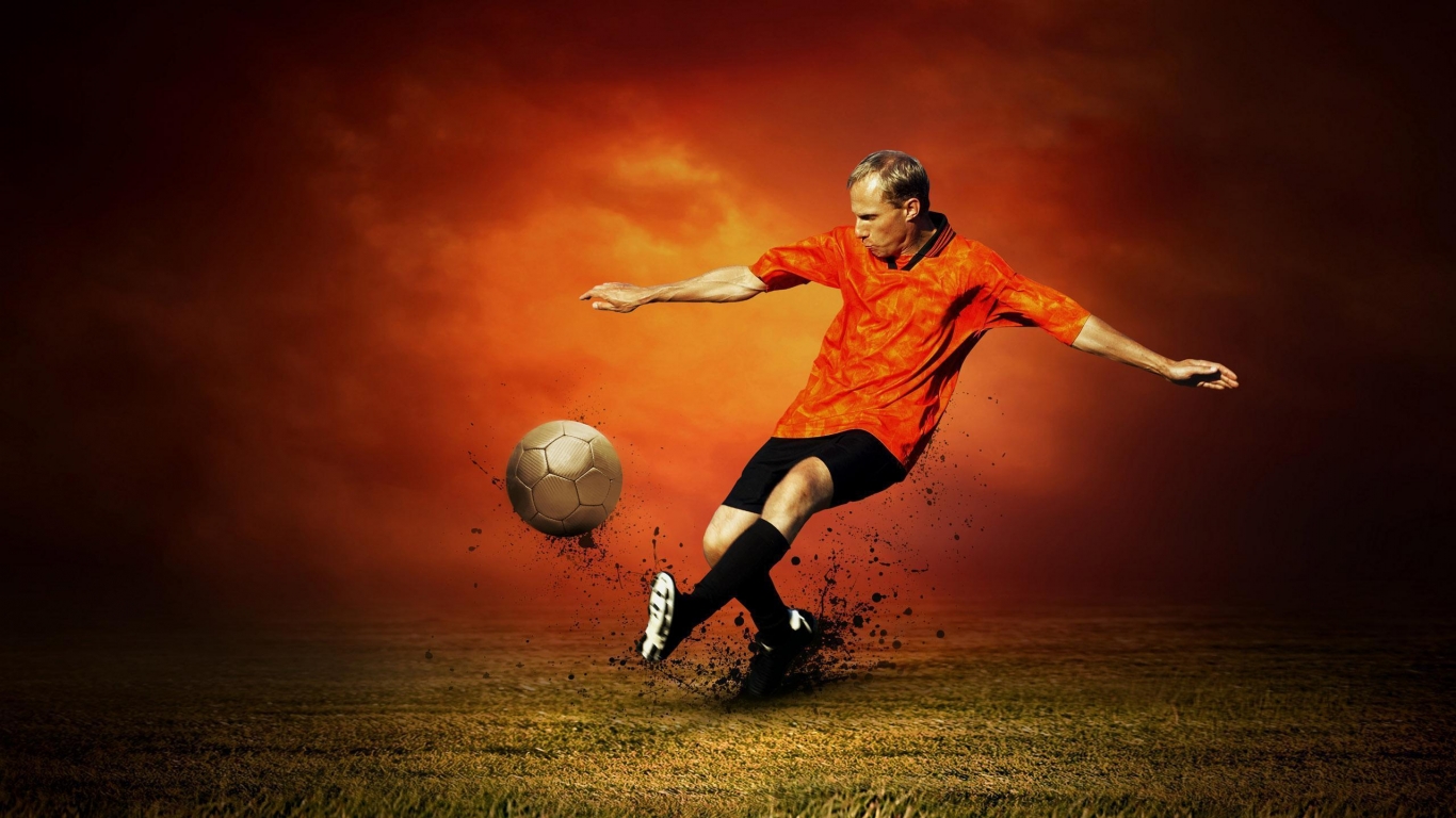 HDR Football Player for 1366 x 768 HDTV resolution