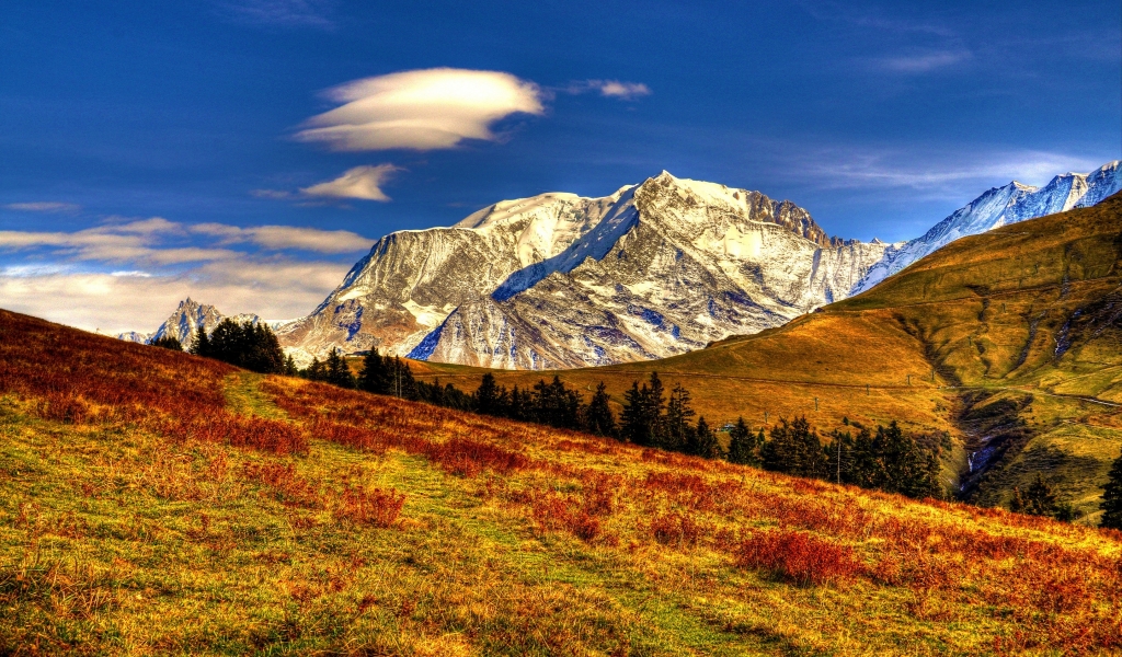 HDR Mountain Landscape for 1024 x 600 widescreen resolution