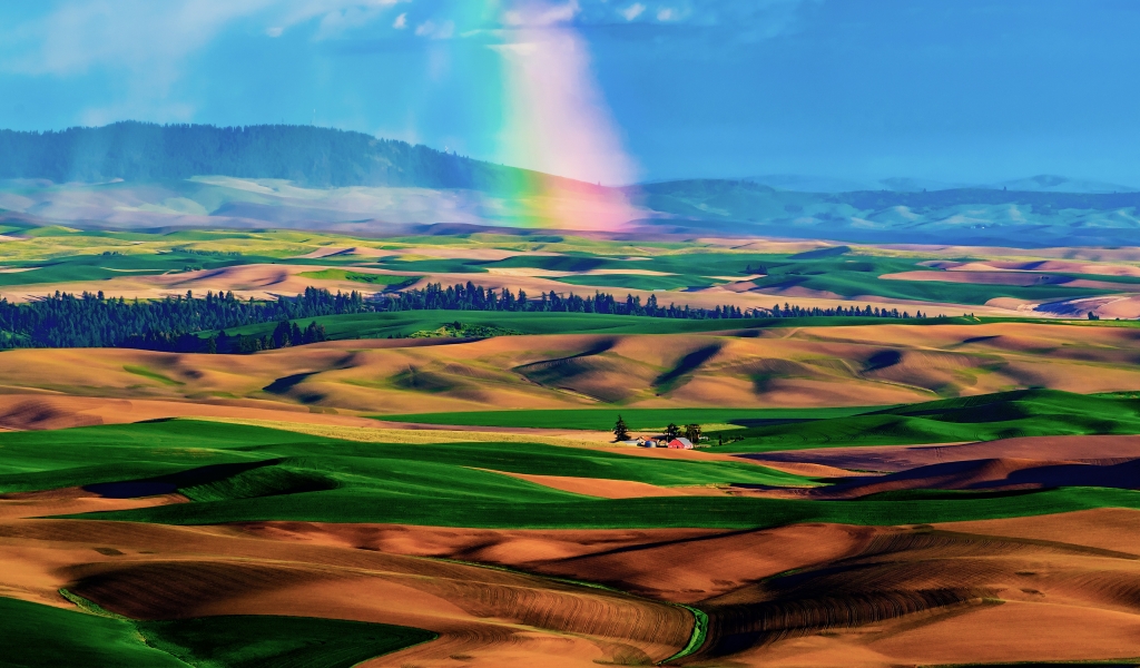HDR Rainbow Landscape for 1024 x 600 widescreen resolution