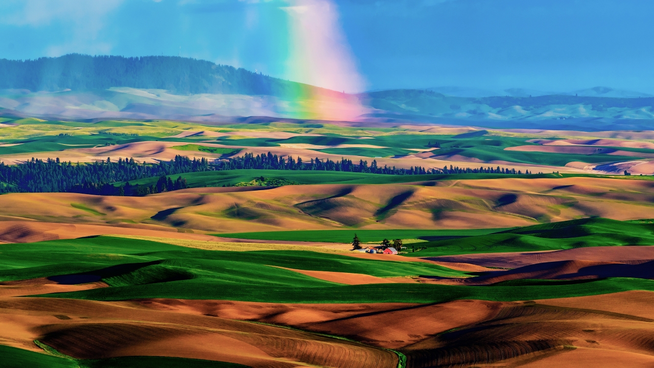 HDR Rainbow Landscape for 1280 x 720 HDTV 720p resolution